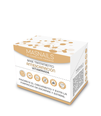 Base tratamiento antiescamación vitaminada masnails 13,5ml, expositor de 12 unidades