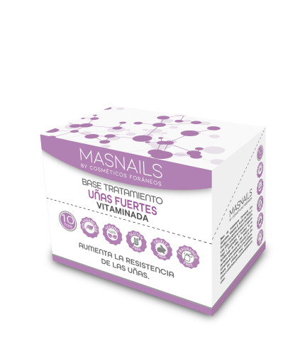 Base tratamiento uñas fuertes vitaminada masnails 13,5ml, expositor de 12 unidades