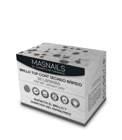 Brillo/ top coat secado rapido masnails sin lampara 13,5 ml, expositor de 12 unidades