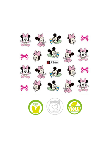 Waterdecal Trasferello: MINNIE/MICKEY Mouse A366