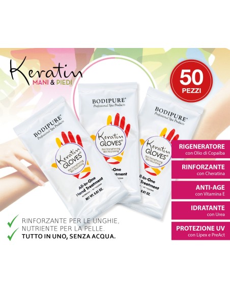BODIPURE Guanti idratanti alla cheratina / Keratin Gloves 50pz