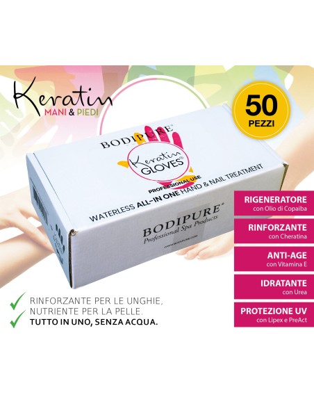 BODIPURE Guanti idratanti alla cheratina / Keratin Gloves 50pz