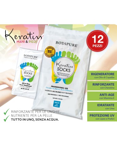BODIPURE Calze idratanti alla cheratina / Keratin Socks 12pz